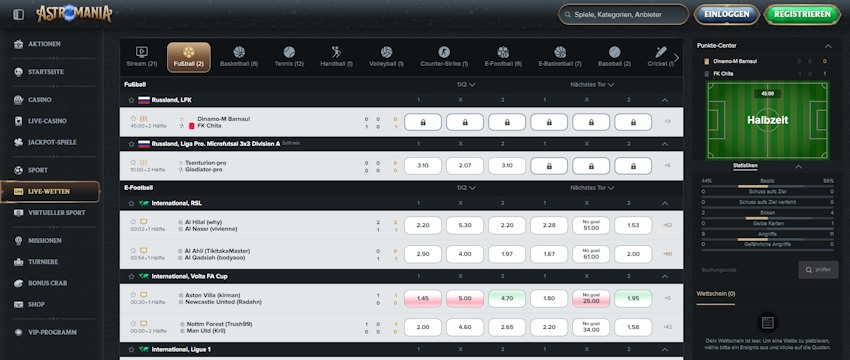 AstroMania Live Wetten