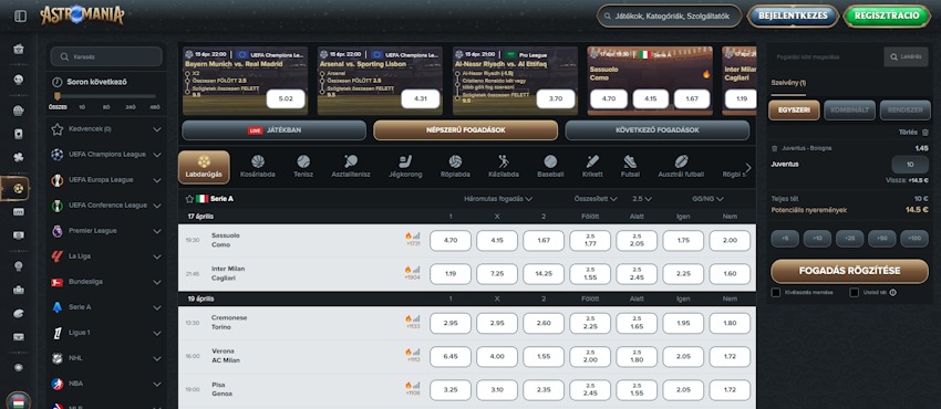 Astromania sportfogadás Magyarországon