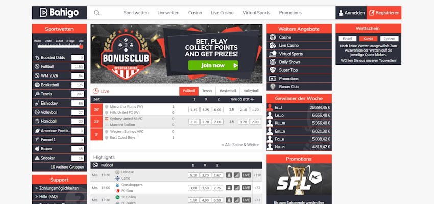 Bahigo Sportwetten