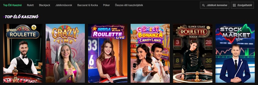 Betinia kaszinó élő játékok