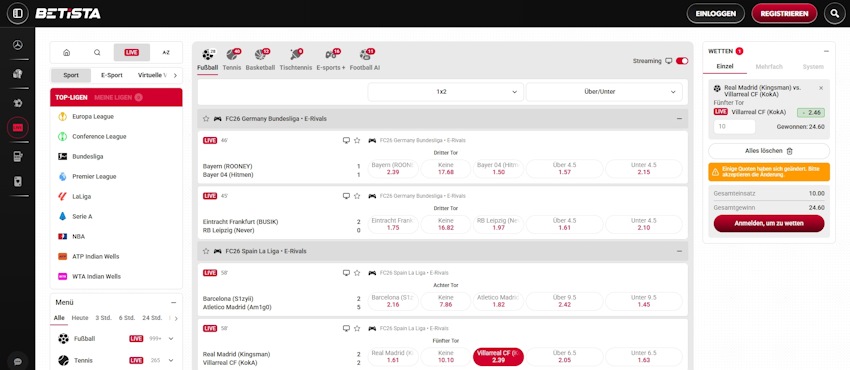 Betista Live Wetten