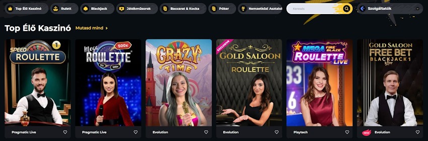 Boomerang élő kaszinó játékok