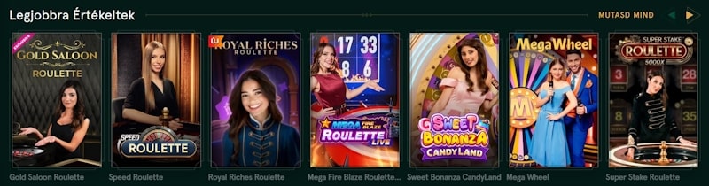 Casinia kaszinó élő játékok