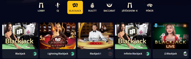 Hell Spin casino live szekciójának