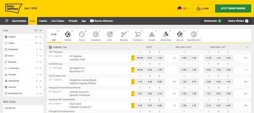 Interwetten Live Wetten