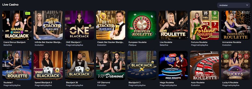 JeetCity Casino Live Spiele