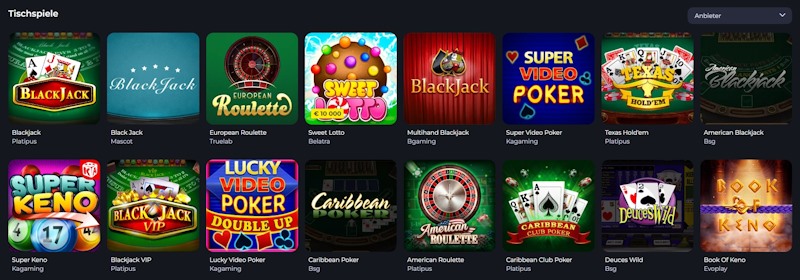 JeetCity Casino Tischspiele