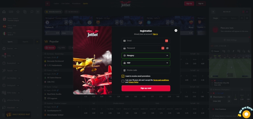 Jettbet regisztráció