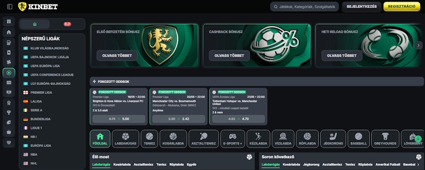 KinBet sportfogadás Magyarországon