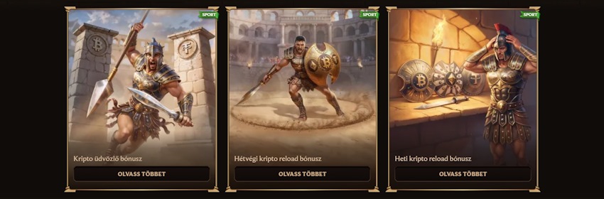 Lanista kripto bónuszok