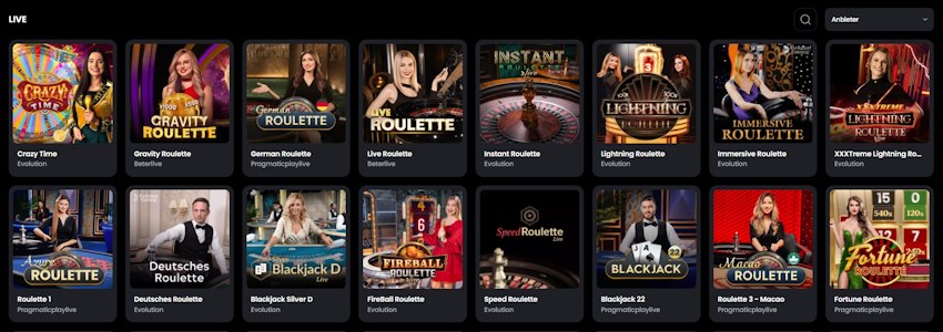 MoonWin Casino Live Spiele