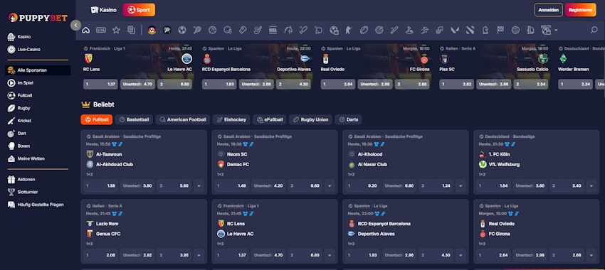 PuppyBet Sportwetten Schweiz