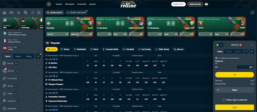 Rollino sportfogadás Magyarországon