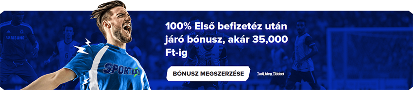 100%-os sportfogadás Sportaza bónusz