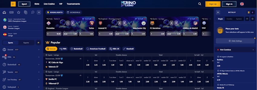 TrinoCasino sportfogadás