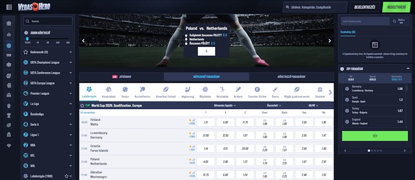 VegasHero sportfogadás Magyarországon