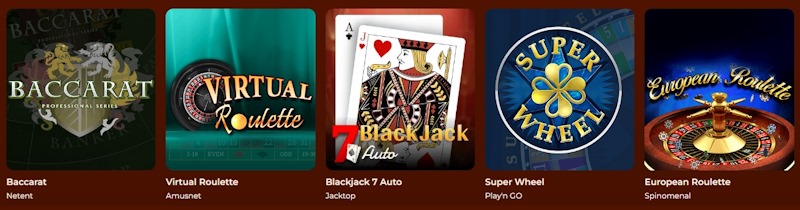 Vegazone Casino Tischspiele